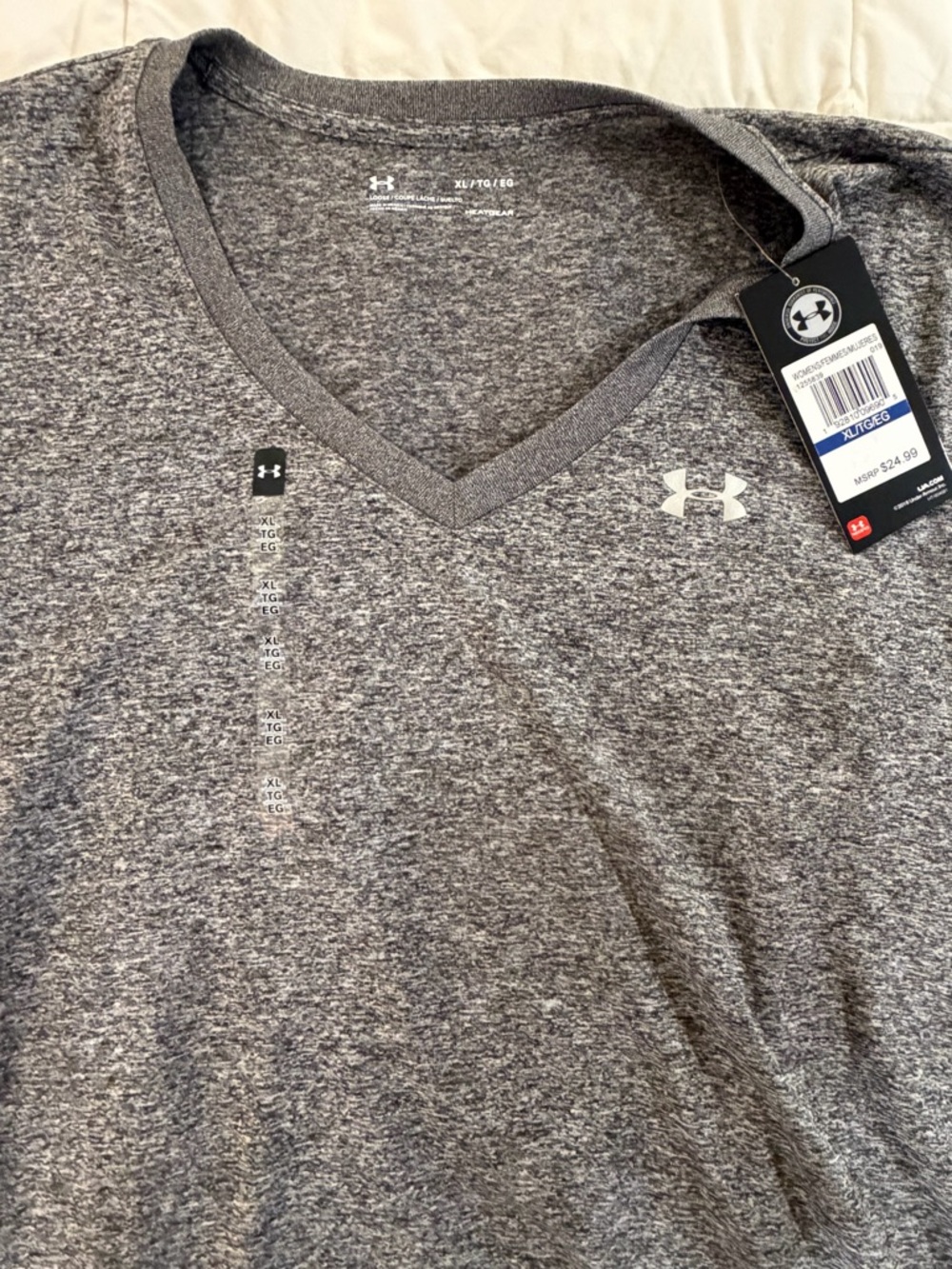 Under Armour Gray Heather V-Neck Performance Shirt